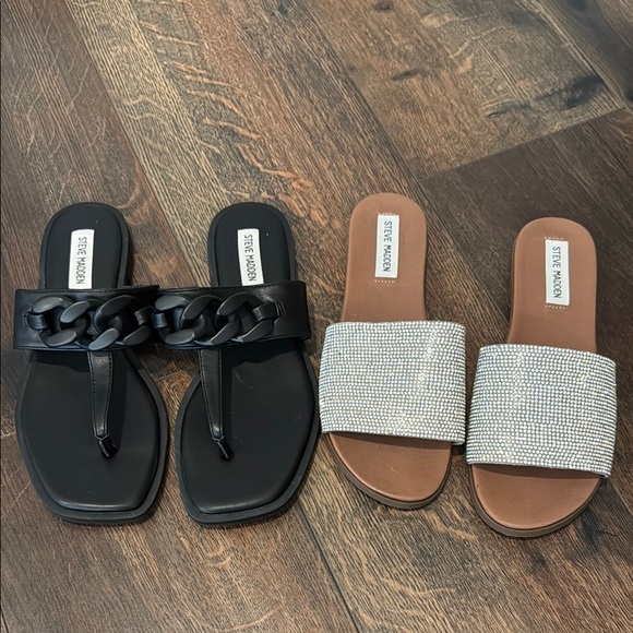 Steve Madden Shoes - Steve Madden Black and Silver Sandals with Bow Detail bundle of two